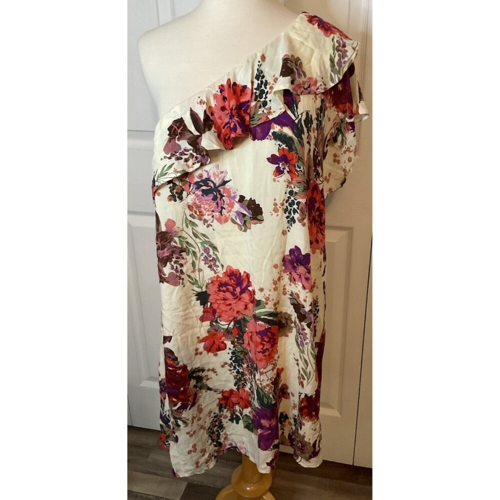 Andree By Unit One Shoulder Floral Ruffle Dress Size Large